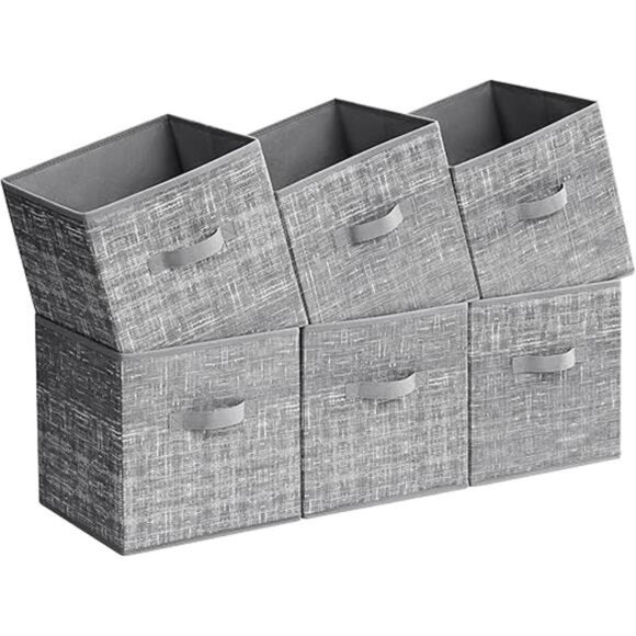 Storage Cubes, 11.8-Inch Non-Woven Fabric Bins with Double Handles, Set of 6 - Picture 7 of 7